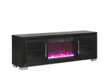 FM-AC415BK-TV-72 Ashbourne 72" TV Stand w/ Fire Place