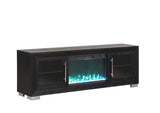 FM-AC415BK-TV-72 Ashbourne 72" TV Stand w/ Fire Place