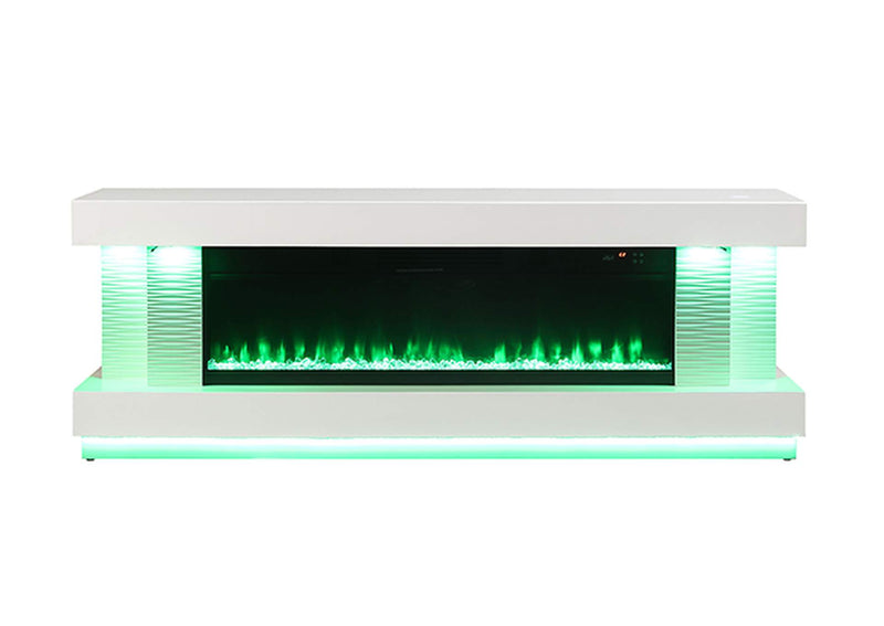 FM-AC8009WH-TV Peseux 71" TV Stand w/ Electric Fire Place