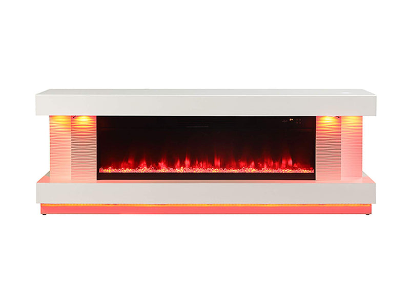 FM-AC8009WH-TV Peseux 71" TV Stand w/ Electric Fire Place