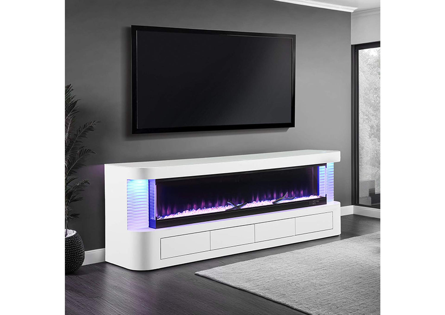 Luken 71" TV Stand w/ Electric Fire Place