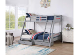FM-BK003GY-BED Emilee Twin/Full Bunk Bed