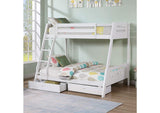 FM-BK003WH-BED Emilee Twin/Full Bunk Bed
