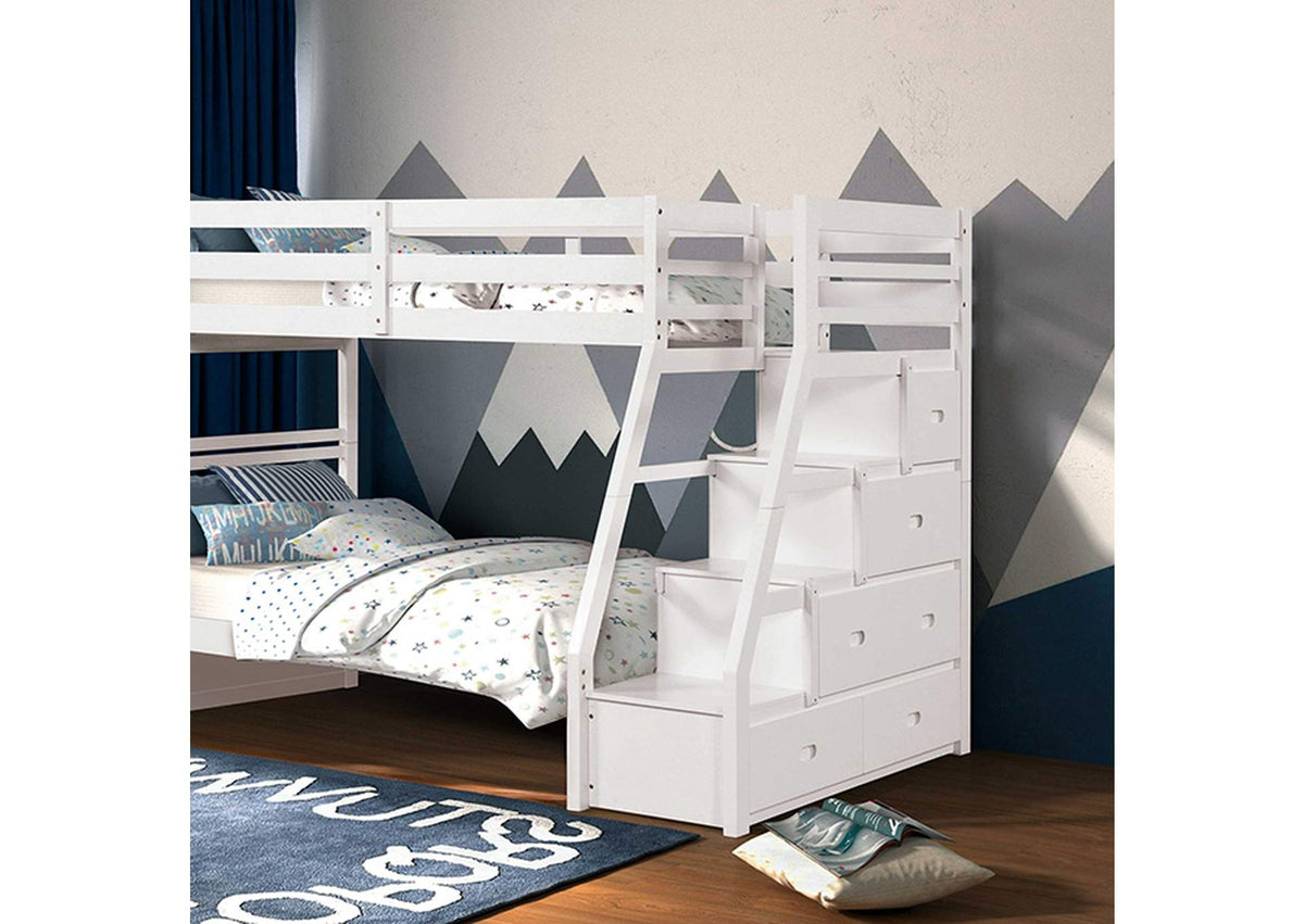FM-BK611WH-BED Ellington Twin/Full Bunk Bed