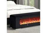 Elnath Bench w/ Visual Wood Log Fireplace