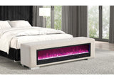 FM-BN6001BG Elnath Bench w/ Visual Crystal Fireplace