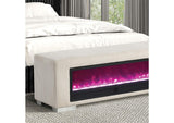 Elnath Bench w/ Visual Crystal Fireplace