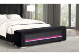 FM-BN6001BK Elnath Bench w/ Visual Crystal Fireplace