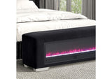 Elnath Bench w/ Visual Crystal Fireplace