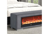 Elnath Bench w/ Visual Wood Log Fireplace