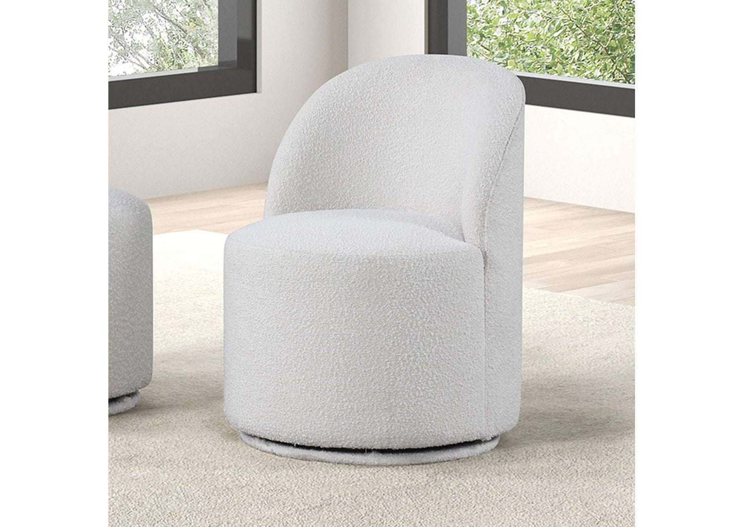 Broager Dining Swivel Chair, White