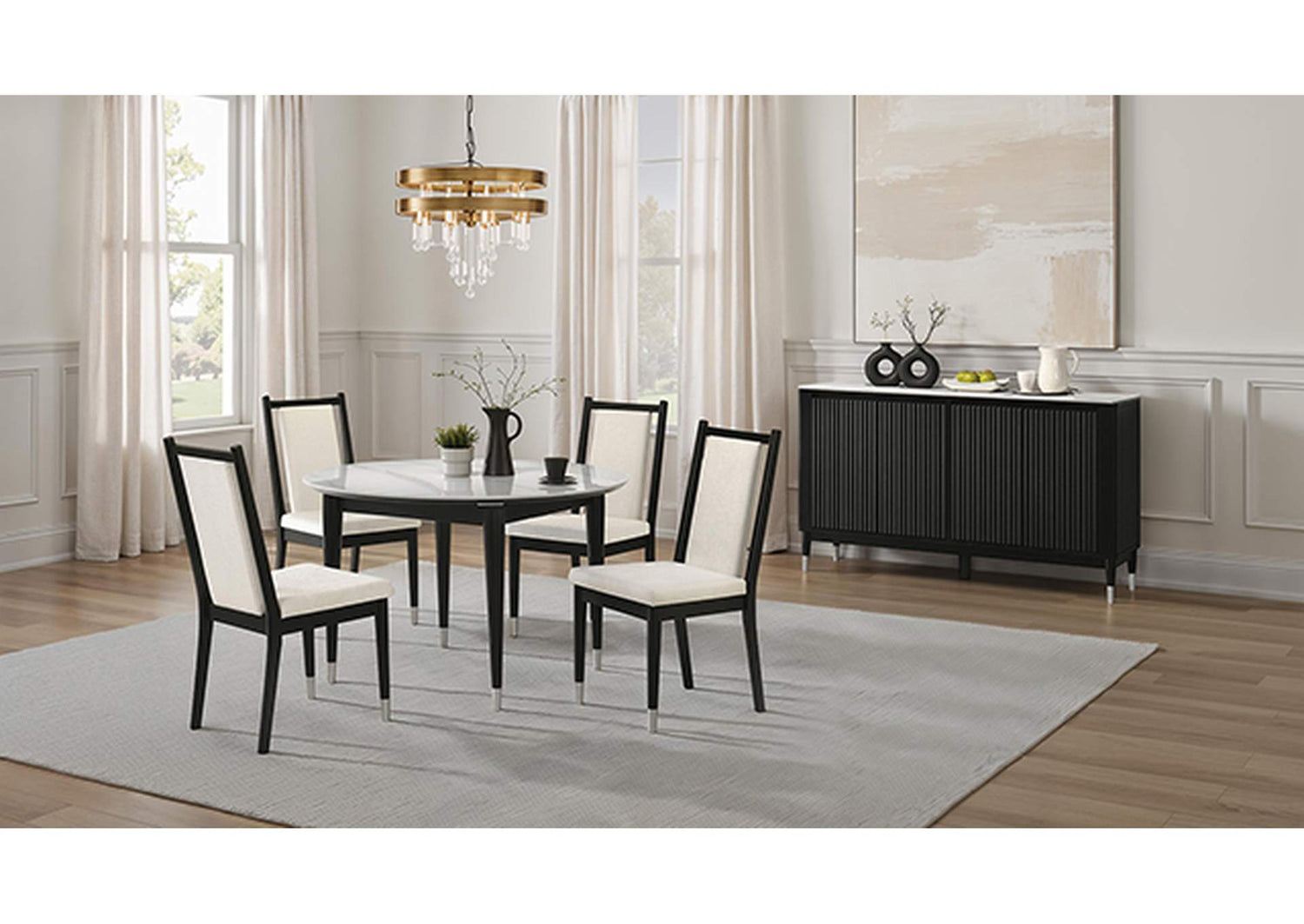FM32001BK-RT Maidstone Round Dining Table