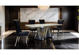 FM33012BK-SC-2PK Basilicata Chair, Silver/Black (2/CTN)