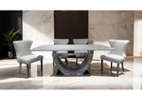 FM33014WH-SC-2PK Portanova Chair, Silver/White (2/CTN)