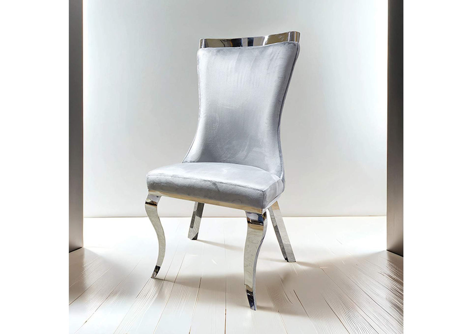 Basilicata Chair, Silver/Gray (2/CTN)