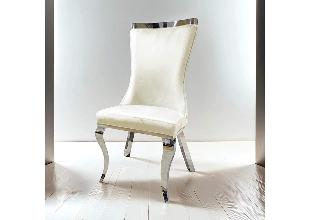 Basilicata Chair, Silver/White (2/CTN)