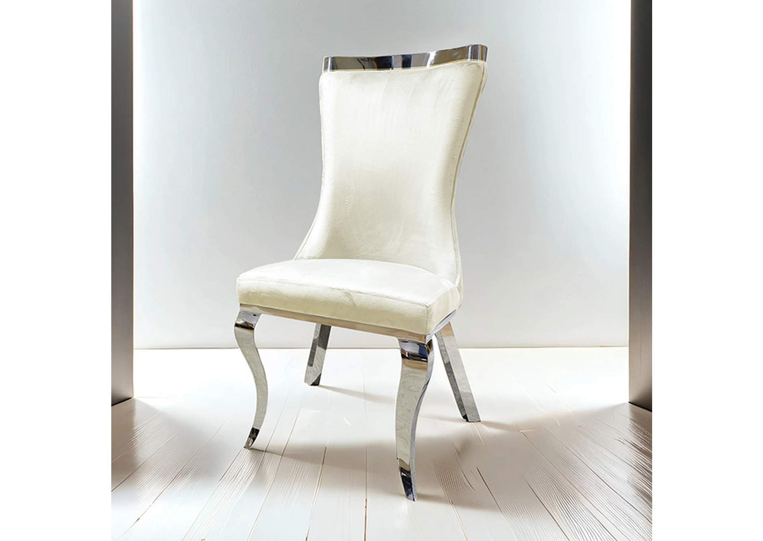 Basilicata Chair, Silver/White (2/CTN)
