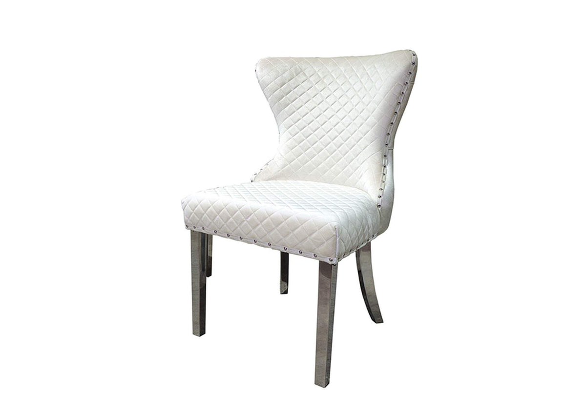 Portanova Chair, Silver/White (2/CTN)