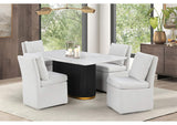 FM3432WH-T-TABLE Morges Rect Dining Marble Table