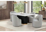 FM3001LG-SC Broager Dining Swivel Chair, Light Gray