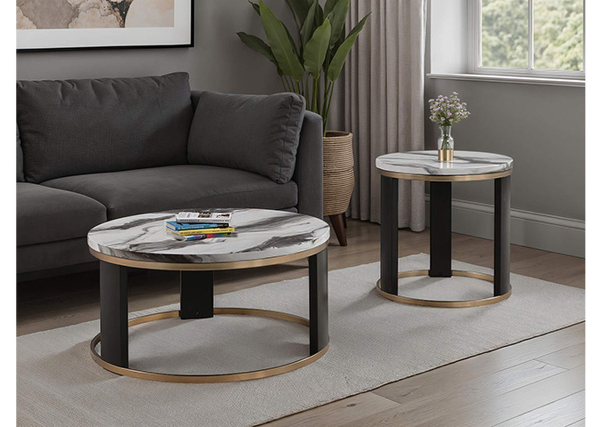 FM44007BK-CR Bogor Round Cocktail Table
