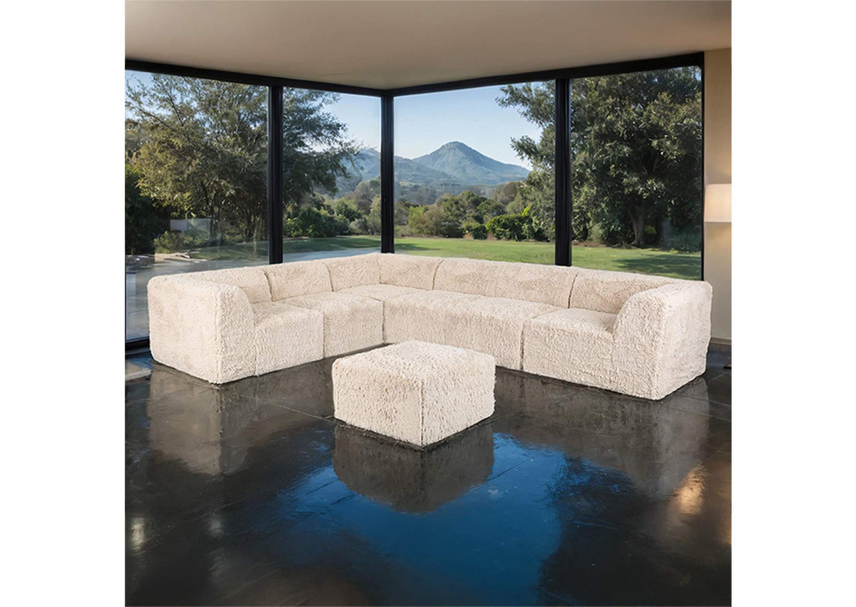 FM62102BG-SECT-L+OT Nappi Large L-Sectional w/ Ottoman (Compressed Foam)