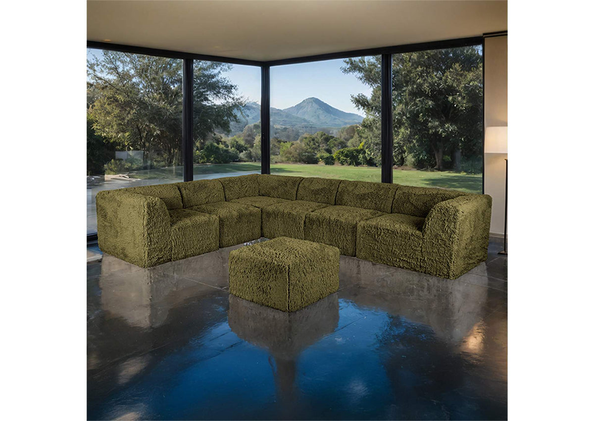 FM62102GR-SECT-L+OT Nappi Large L-Sectional w/ Ottoman (Compressed Foam)