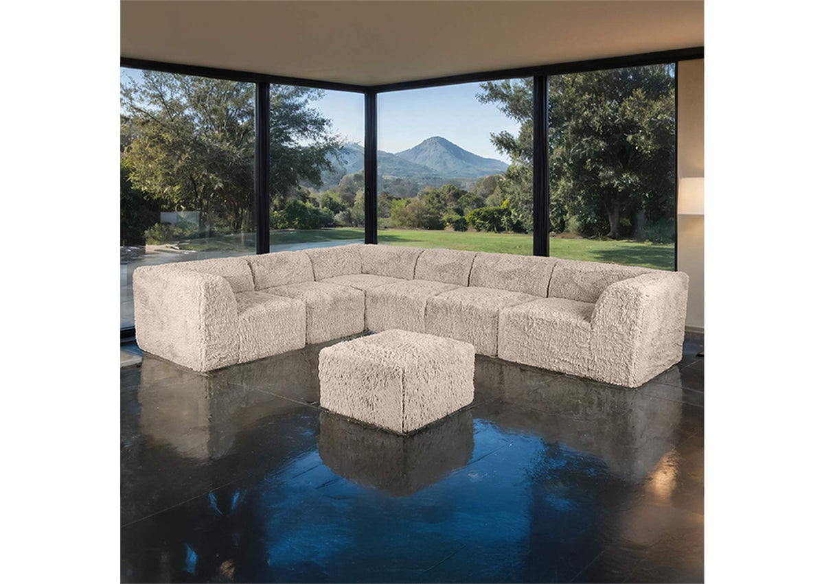 FM62102TP-SECT-L+OT Nappi Large L-Sectional w/ Ottoman (Compressed Foam)