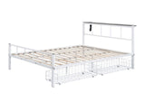 FM7901WH-Q Nicoli Queen Metal Bed With Underbed Storage