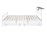 FM7901WH-Q Nicoli Queen Metal Bed With Underbed Storage
