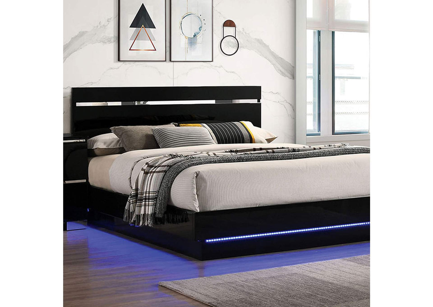 FOA7189BK-Q-BED Erlach Queen Bed