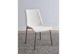 PWTB63HMZ Jade Upholstered Dining Chair In Cottage Cheese Boucle And Brushed Nickel Metal (Set of 2)