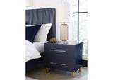 9DKBH6 Argento Wave - Patterned Bed In Navy Blue And Burnished Brass