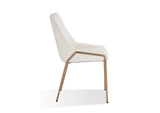 PUSJ63AMZ Cyrus Upholstered Dining Chair In Cottage Cheese Boucle And Brushed Bronze Metal (Set of 2)