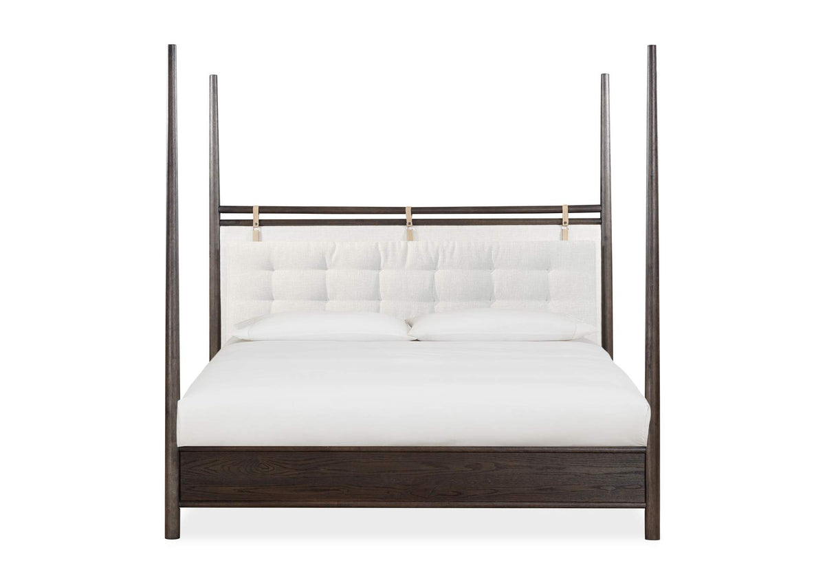 QBTSJ6 Rockport Upholstered Poster Bed In Yin And Turtle Dove Linen