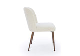 PWTA63DMY Avery Upholstered Dining Chair In Ricotta Boucle And Bronze Metal (Set of 2)