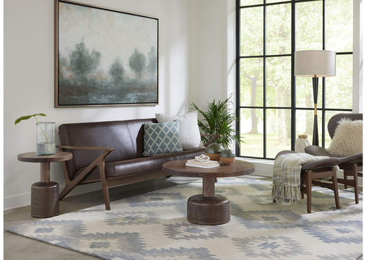 PJRT21 Liyana Solid Wood Round Coffee Table In Natural Tan
