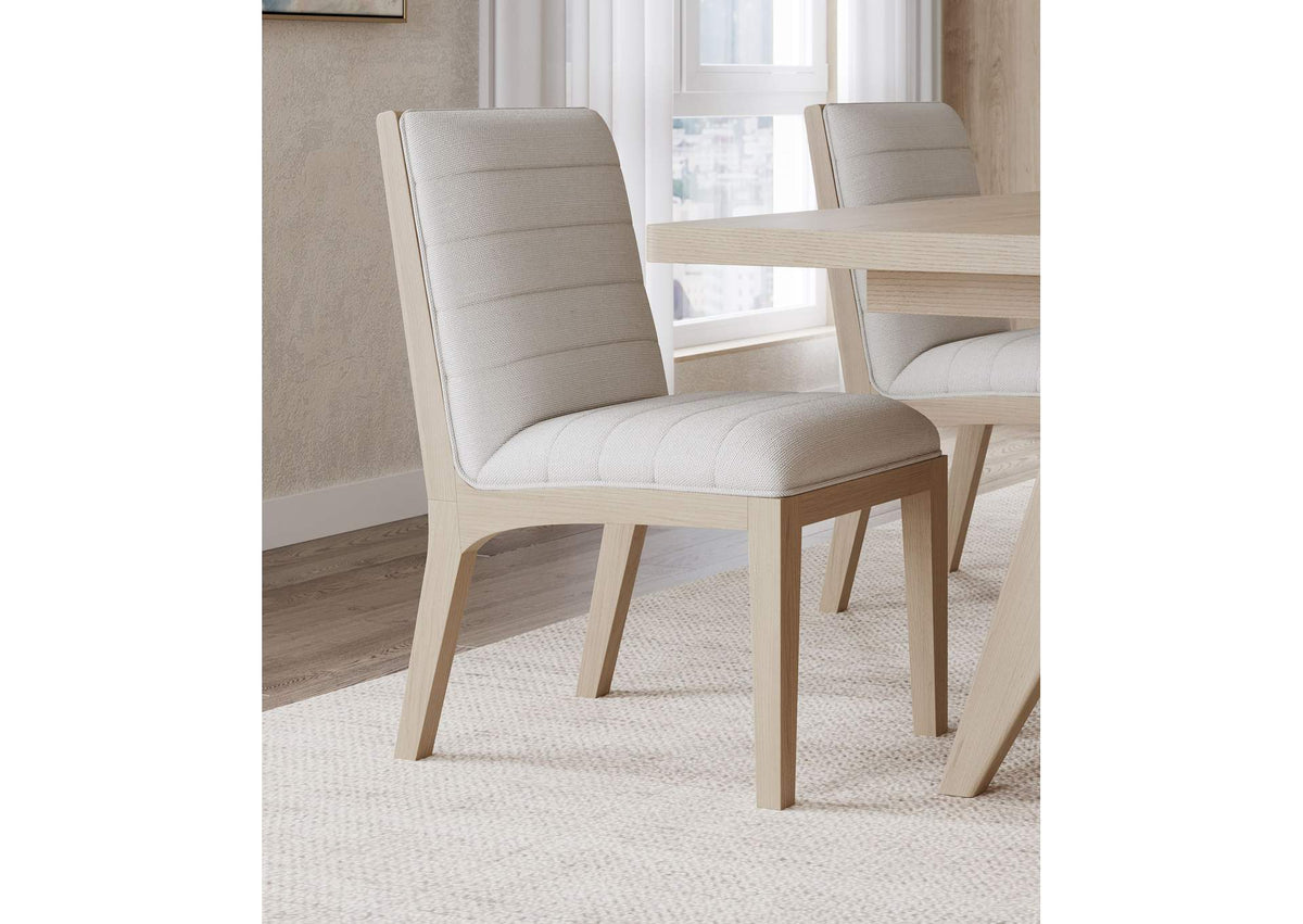 QETW65 Sumire Solid Wood Dining Chair In Ginger And Natural Linen (Set of 2)