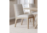 QETW65 Sumire Solid Wood Dining Chair In Ginger And Natural Linen (Set of 2)
