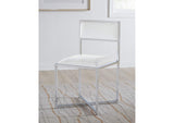 1AA466X Amalfi X - Base Chair In White Leather (Set of 2)