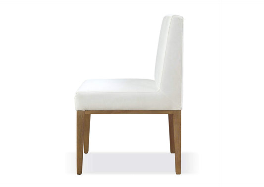 JVLH63 One Modern Coastal Upholstered Dining Side Chair In White Pearl And Bisque (Set of 2)