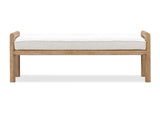 NSPV88 Dorsey Boucle Upholstered Wooden Bench In Granola And Ricotta