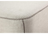 MQMW88 Louis Upholstered Ottoman In Natural Linen