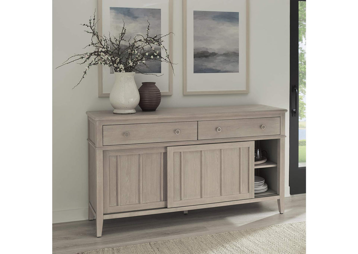 QATK78 Camden Two Drawer Two Door Oak Wood Sideboard In Chai