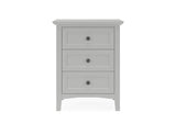 PNKG81 Grace Three Drawer Nightstand In Elephant Grey