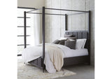 5NL2B5 Lucerne Queen Size Upholstered Canopy Bed In Vintage Coffee