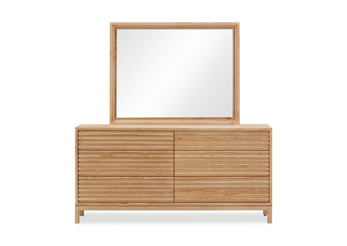 QPUD82 Tanner Six Drawer Ash Wood Dresser In Flaxen