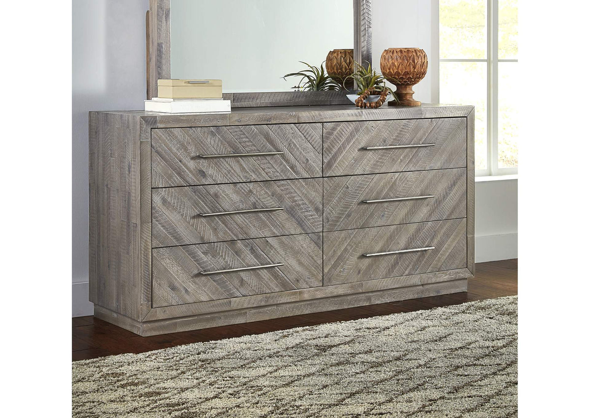 5RS382A Alexandra Solid Wood Six Drawer Dresser In Rustic Latte (2024)
