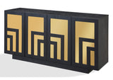MPMV78 Doheny Wood And Metal Two Door Sideboard In Black And Brass
