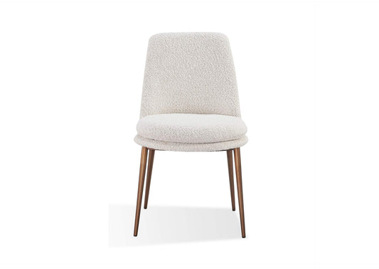 PWTA63FMY Wyatt Upholstered Dining Chair In Ricotta Boucle And Bronze Metal (Set of 2)